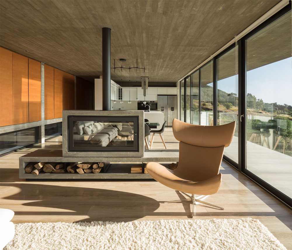 Living room with bay window
