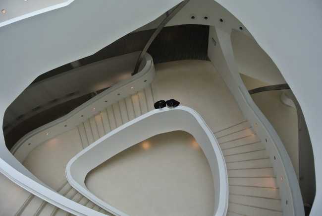 university qatar minimalist fluid forms scale