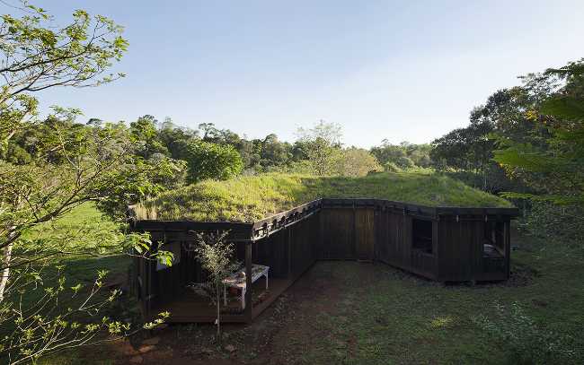 Hostel with green roof