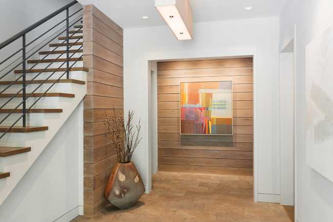 Interior white and wood residence