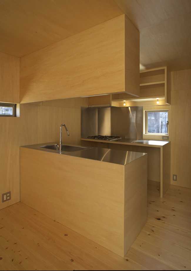 Interior and kitchen in wood