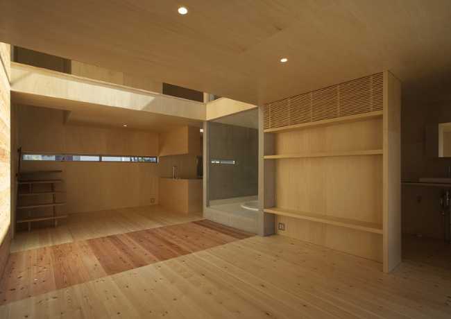 Interior of a home in warm wood