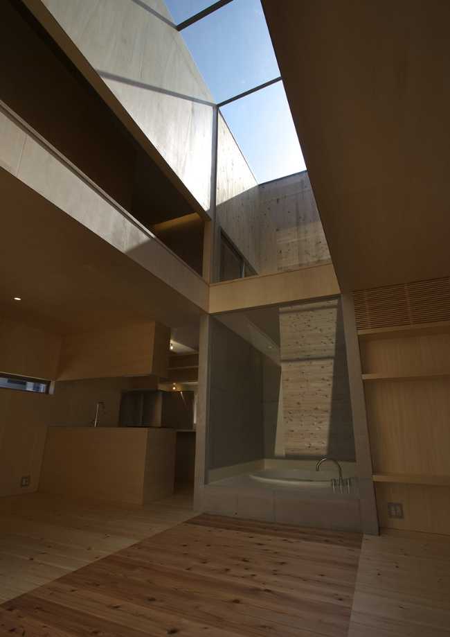 Skylight in a wooden house