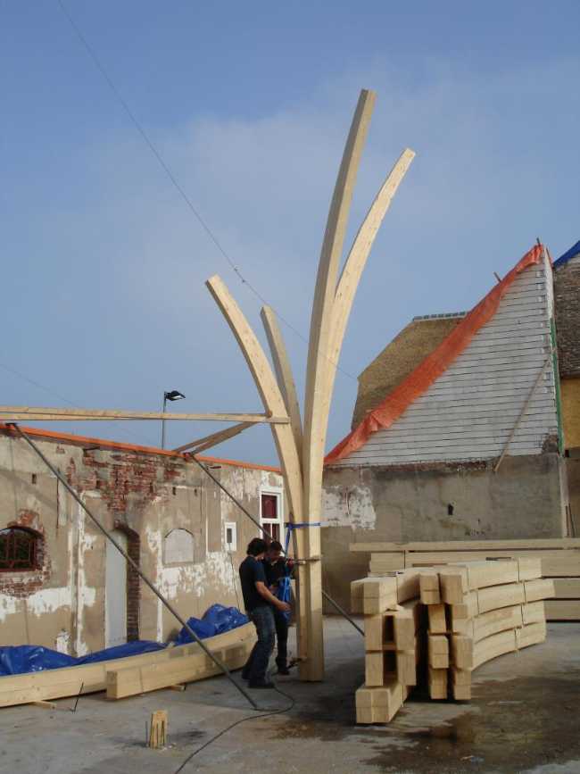 Prefabricated wooden structure construction