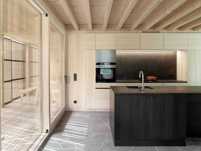 Interior kitchen wooden house
