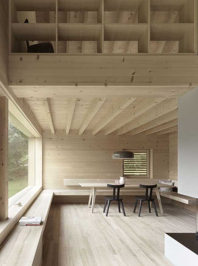 Interior of wooden house