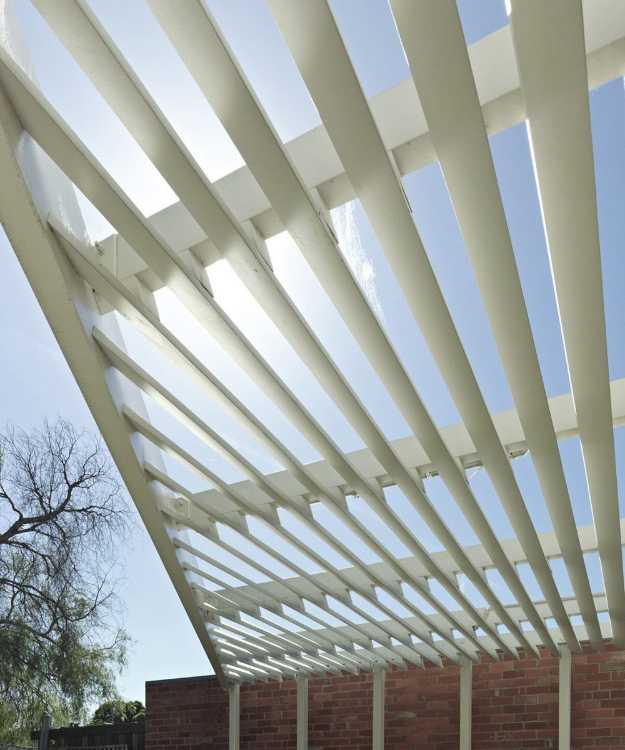 Canopy with wooden slats