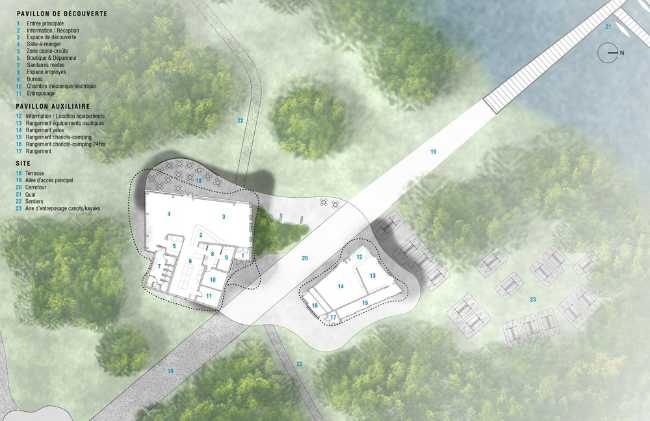 Floor plan Reception point in a park