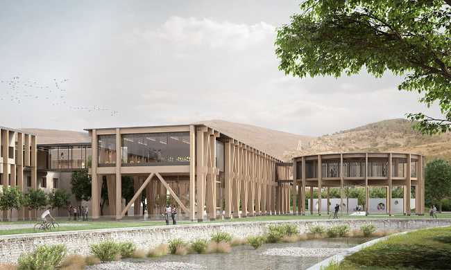 School in abruzzo in wood