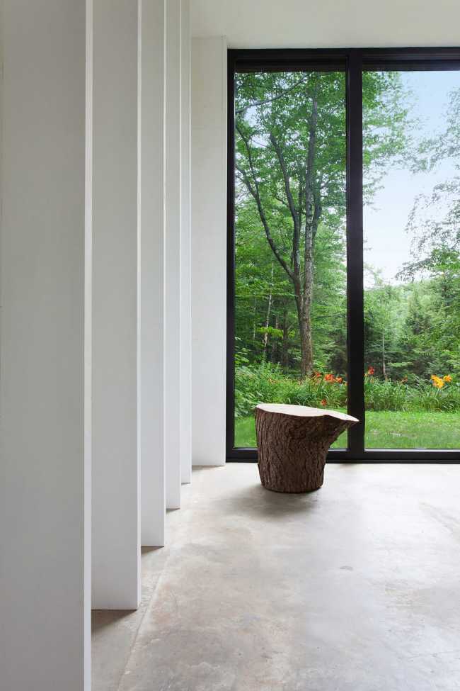 white interiors with glass