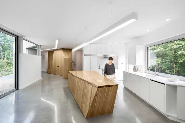 Wood and white kitchen