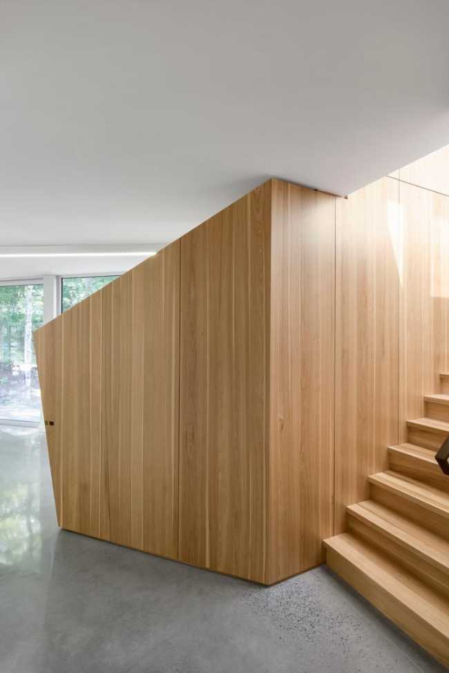 Internal wooden walls and stairways
