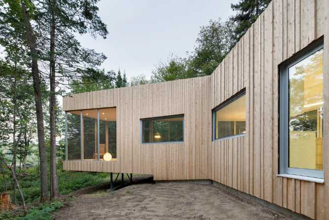 Wooden villa in the forest