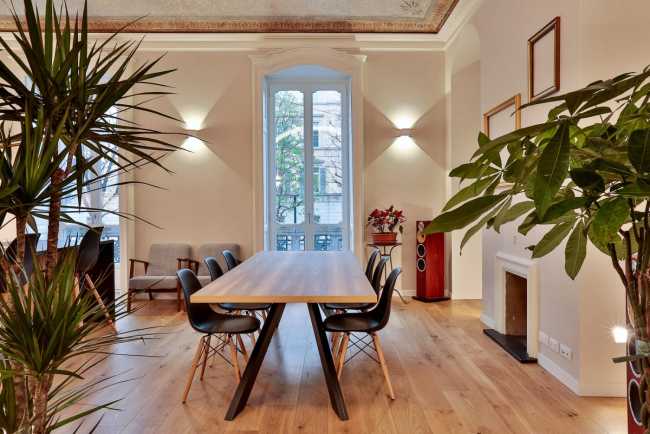Dining table in a historic apartment