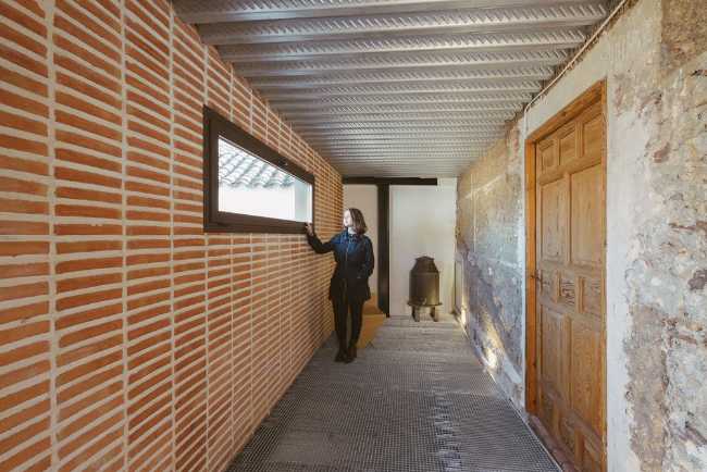 Corridor with horizontal window