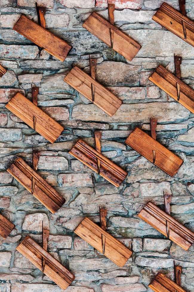 Stone and wood wall
