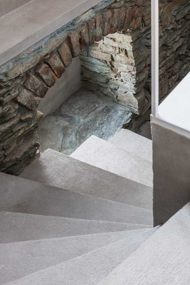 Stone and concrete stairs