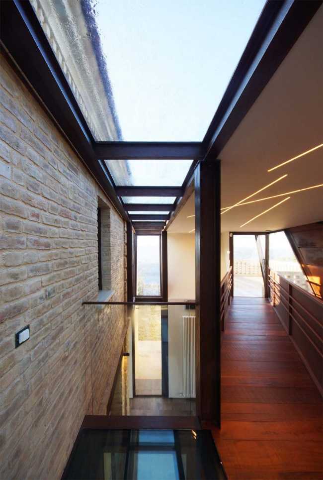 Interior of a house with a skylight