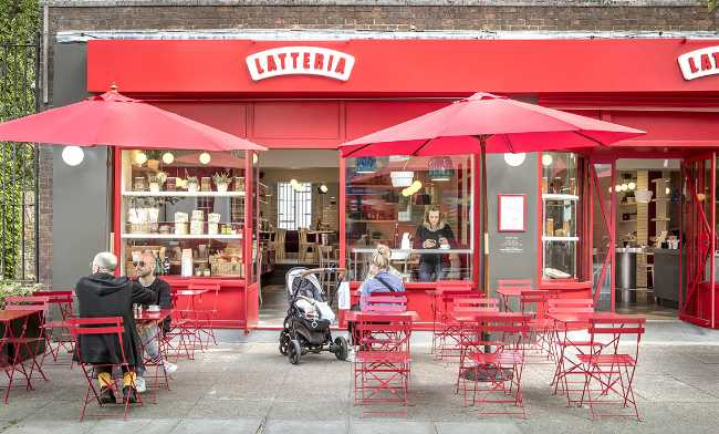 Red restaurant facade