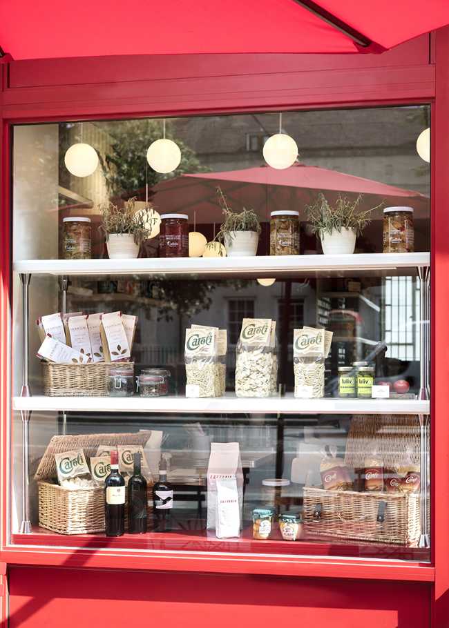 Stained glass window in red facade products