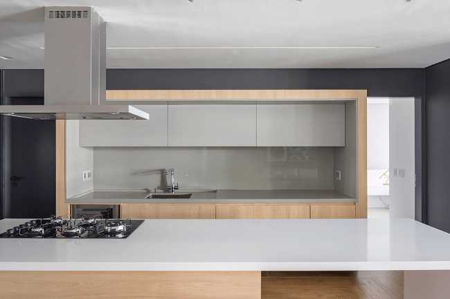 Framed kitchen and island