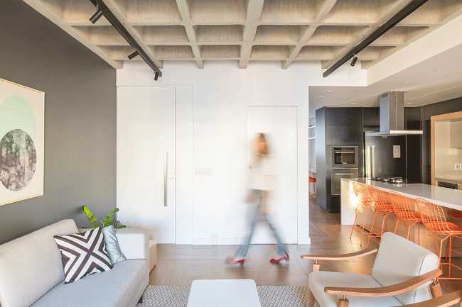 Living room with kitchen