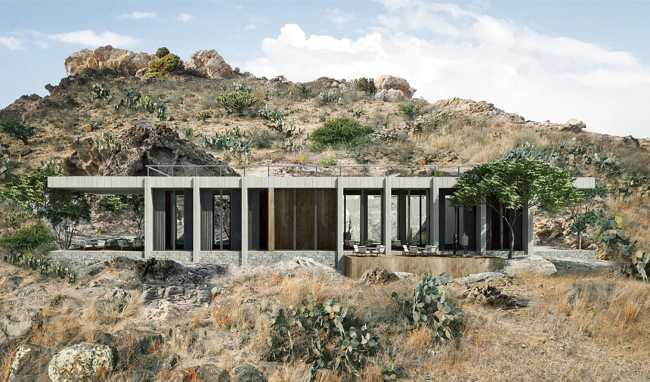Hotel Boutique Mexico pool concrete and stone