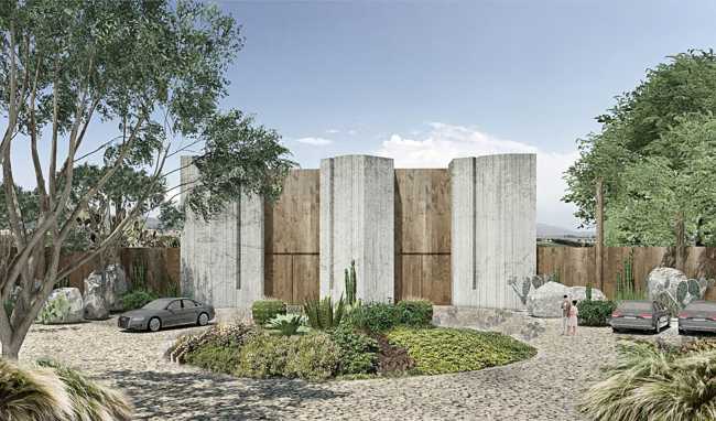 Hotel Boutique Mexico pool concrete and stone