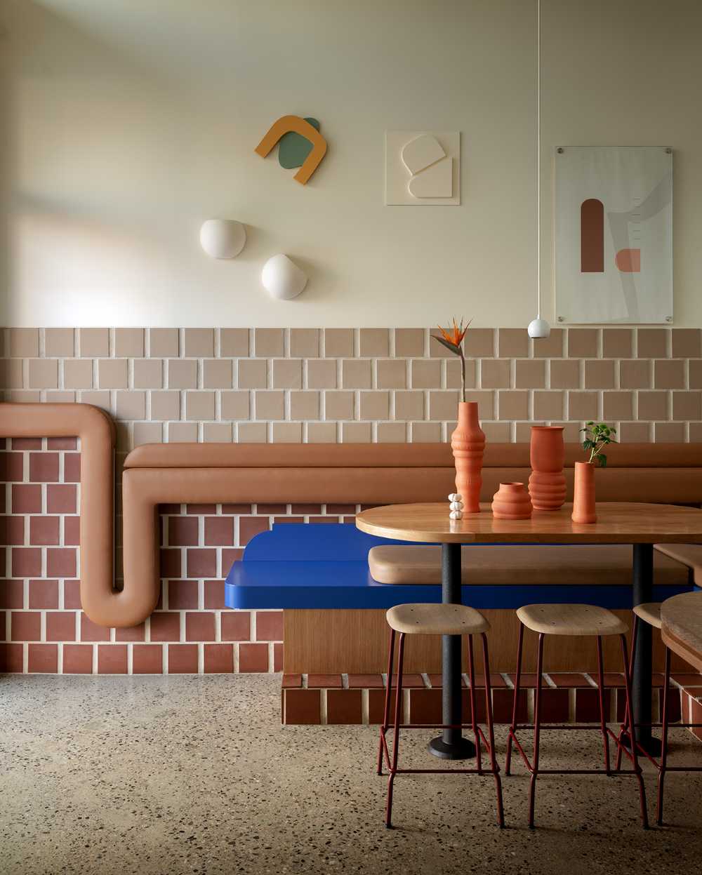 tapas bar blue and brick finish