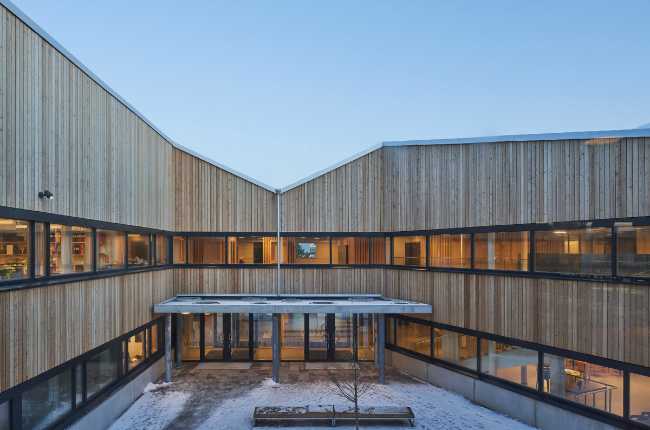 Wooden school inner courtyard