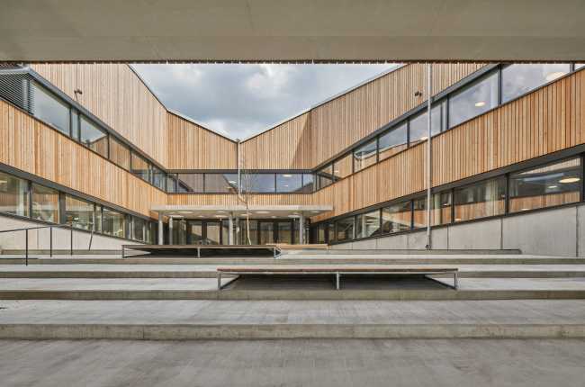 Wooden school inner courtyard