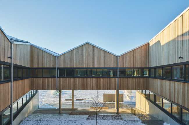 Wooden school inner courtyard