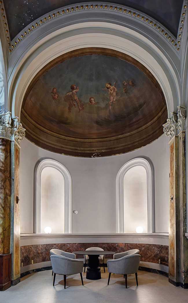 Interior of a church transformed into an event room
