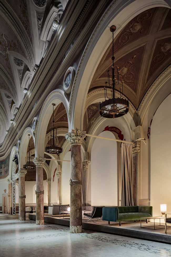 Interior of a church transformed into an event room