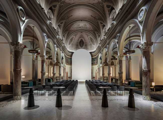 Interior of a church transformed into an event room