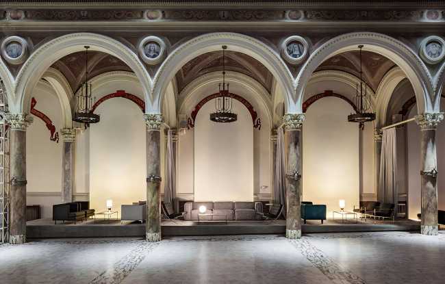 Interior of a church transformed into an event room