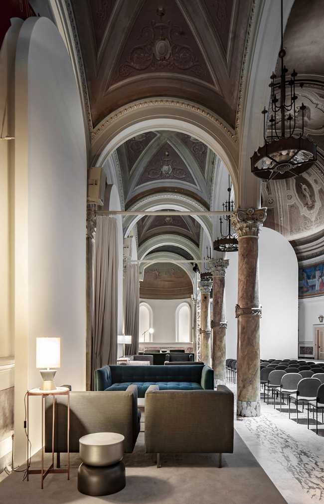 Interior of a church transformed into an event room