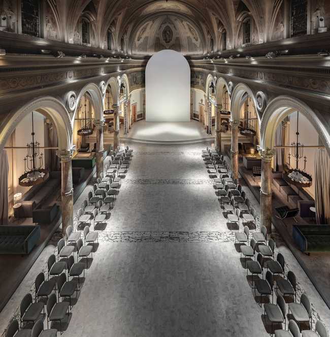 Interior of a church transformed into an event room