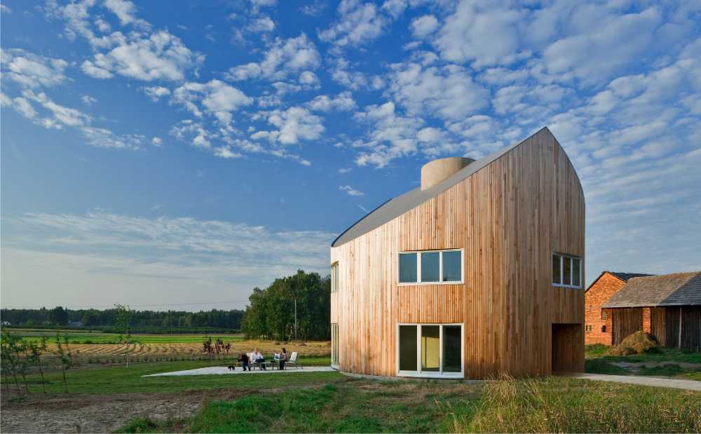 Vivienda de madera circular