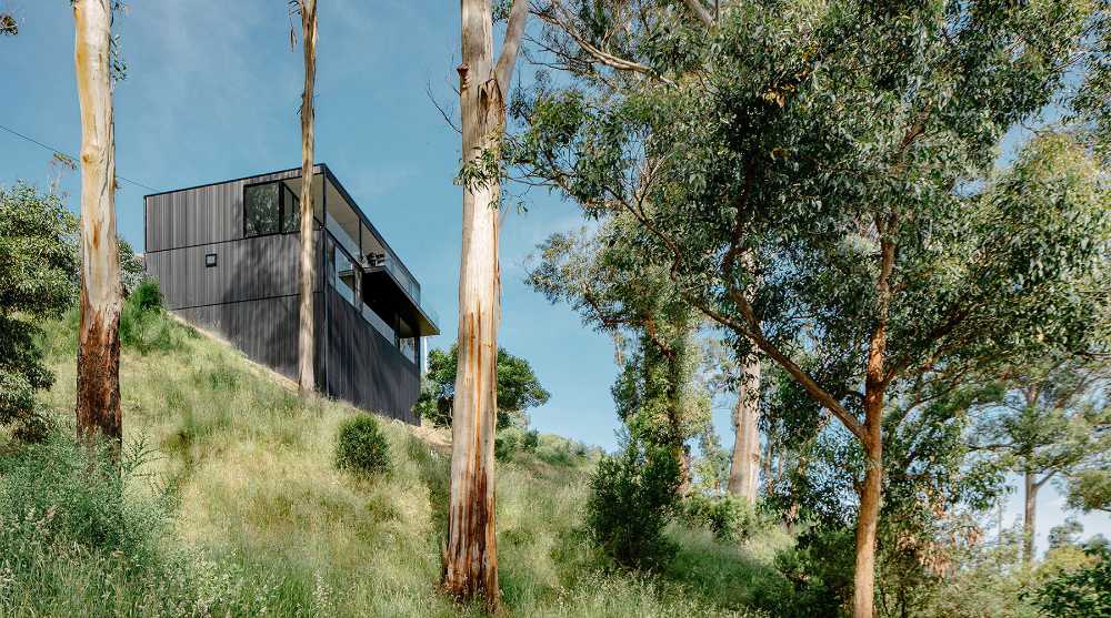 House perched on the side of a hill