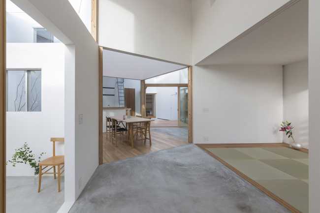 White interior and wood