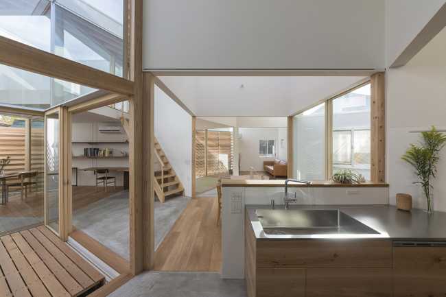 Interior in square wood