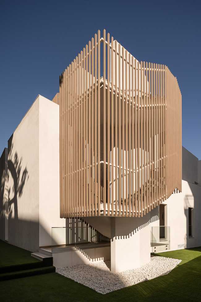 fire escape wood cladding
