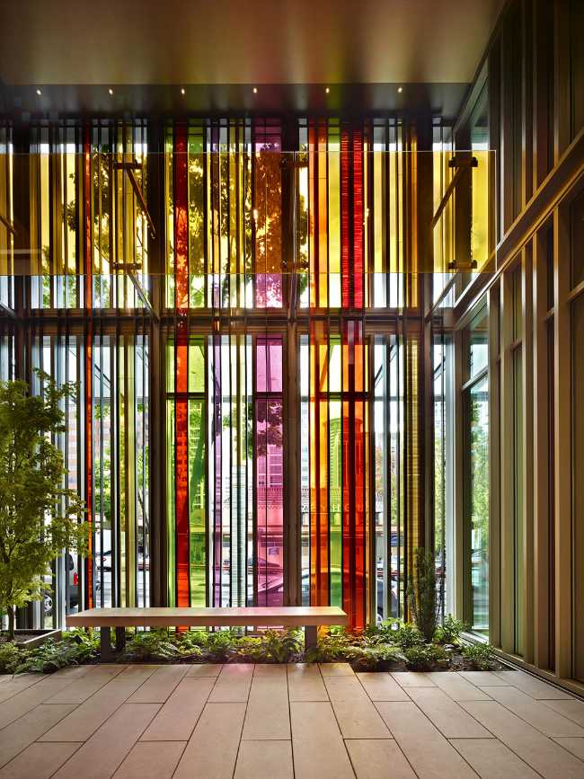 Colored artisan glass for a Lutheran church