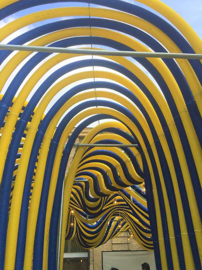 Pavilion for temporary installation of tubes Flexi Duct Pump House