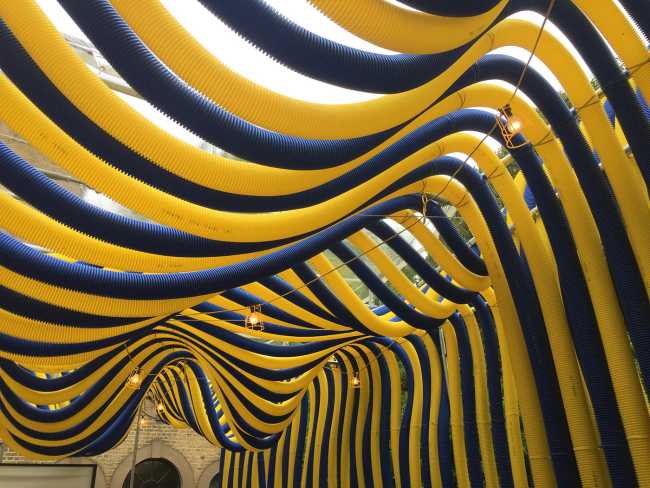 Pavilion for temporary installation of tubes Flexi Duct Pump House