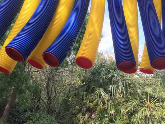Pavilion for temporary installation of tubes Flexi Duct Pump House