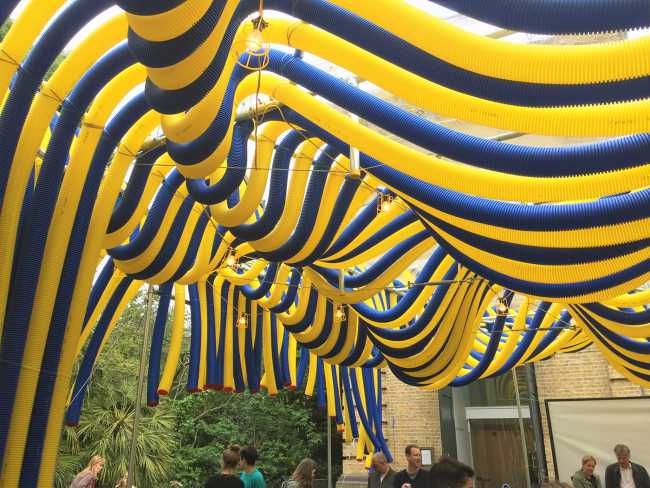 Pavilion for temporary installation of tubes Flexi Duct Pump House