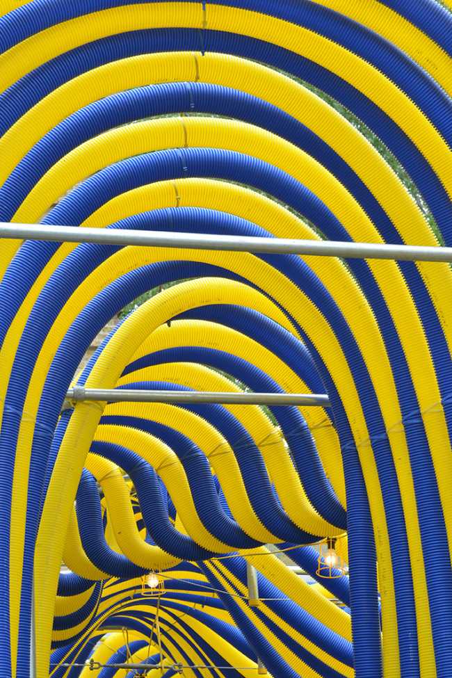 Pavilion for temporary installation of tubes Flexi Duct Pump House