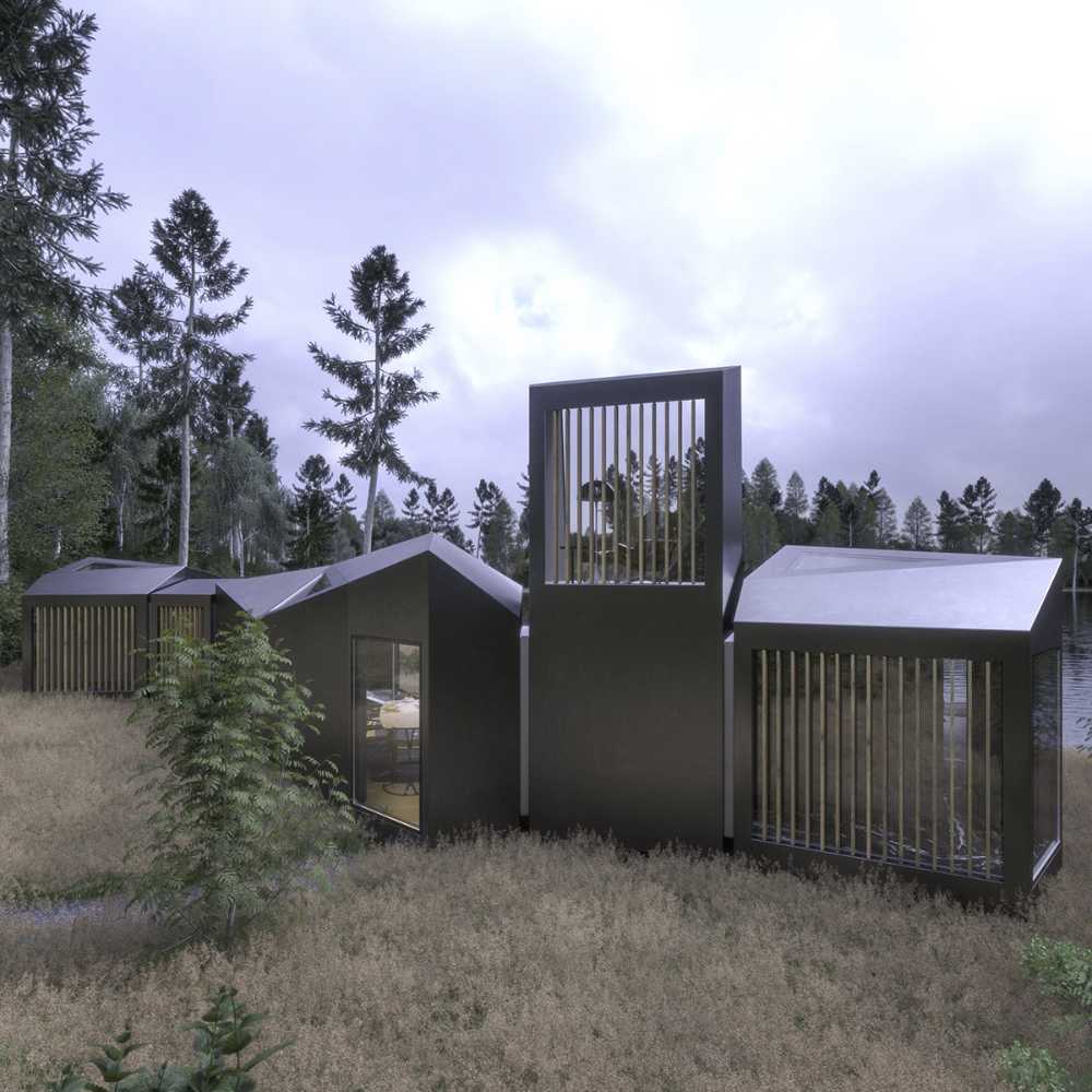 residence modules container assembly